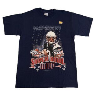NWOT Vintage 2002 Tom Brady Super Bowl XXXVI 36 MVP T-Shirt Medium